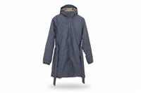 Rains men's Insulated Jacket Blue M Hooded Waterproof Belted Long - M Regular