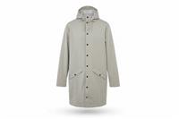 RAINS men's Jacket Beige S Waterproof Hooded Snap Closure - S Regular
