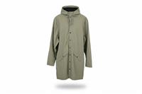 RAINS men's Jacket Green Size L Waterproof Hooded Snap Buttons - L Regular