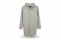 RAINS men's Jacket Beige M Hooded Waterproof Snap Fastening Pockets - M Regular