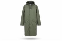 RAINS men's Jacket Green Size L Hooded Waterproof Long Raincoat - L Regular