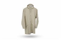 RAINS men's Jacket Beige XS Hooded Waterproof Long - XS Regular