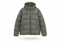 RAINS men's Puffer Jacket Green Size M Hooded Water Resistant - M Regular