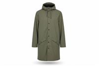 RAINS men's Jacket Green XS Hooded Waterproof Snap Buttons - XS Regular
