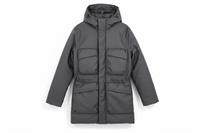 RAINS men's Insulated jacket Black S Hooded Waterproof Long Coat - S Regular