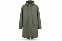 Rains men's jacket Green S Waterproof Hooded Long Length - S Regular