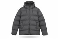 RAINS men's Insulated Jacket Black XL Hooded Water Resistant - XL Regular