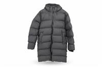 RAINS men's Insulated jacket Black Size M Hooded Long Padded Zip Closure - M Regular
