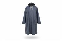 Rains women's jacket Blue M Hooded Waterproof Belted Long - M Regular