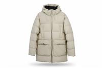 RAINS men's insulated Jacket Beige L Hooded Water-resistant Long - L Regular