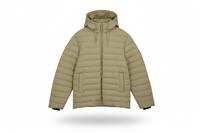 Rains men's Insulated Jacket Beige XL Hooded Water-resistant Quilted - XL Regular
