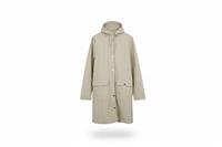 Rains women's jacket Beige XL Hooded Waterproof Belted Long - XL Regular