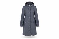 Rains Women's Long Belted Raincoat navy XS Hooded Waterproof - XS Regular
