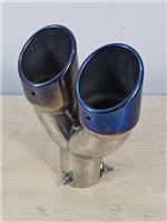 Car Exhaust Tip Dual Burnt Blue Stainless Steel 35-55mm Muffler Tail Pipe Trim