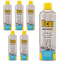 6x T-Cut Stainless Steel & Metal Restorer 500mL Heavy Duty Polish & Shine Spray