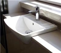 Rak Summit Semi Recessed Basin Bathroom Sink Cloakroom Basin White 1 Tap Hole