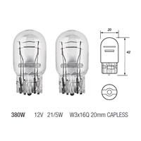 2 x 380W W21/5W Capless Brake Stop & Tail Light Bulb 580 12v 21/5w Twin Filament