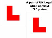 2 X UK Legal L Plates Self Adhesive Stick On Vinyl Weatherproof Learner Driver