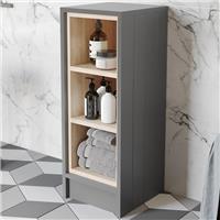 Freestanding Open Shelf Unit Storage Cabinet Grey Bathroom Furniture 300mm