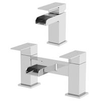 Waterfall Bathroom Basin Mono Mixer Tap Bath Mixer Tap Set Chrome Lever Modern