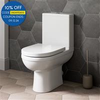 Aurora Close Coupled Bathroom Toilet Space Saving Pan Soft Close Seat Dual Flush