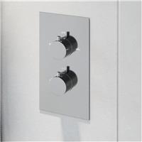 Modern Concealed Shower Valve Thermostatic Twin Outlet Chrome Dual Control