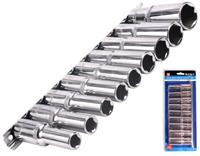 Bluespot Metric Deep Socket Set/ Long Reach Sockets On Rail 1/2" Drive 10-22mm