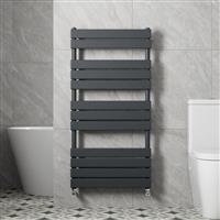 Modern Bathroom 1200 x 600mm Heated Towel Rail Radiator Flat Panel Anthracite