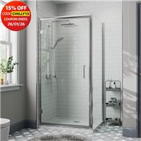 1000 x 760mm Framed Hinged Shower Enclosure Door Side Panel Walk-In 8mm Glass
