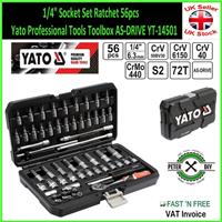 1/4 Socket Set Ratchet 56pcs Yato Professional Tools Toolbox AS-DRIVE YT-14501