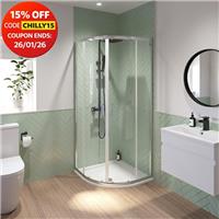 800mm Quadrant Shower Enclosure 6mm Glass Framed Low Profile Tray Waste Bathroom