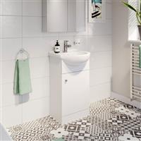 Bathroom Basin Sink Vanity Unit Single Tap Hole Floor Standing 450mm Matte White