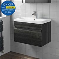 600mm Bathroom Vanity Unit Basin Storage Wall Hung Drawer Cabinet Furniture Grey