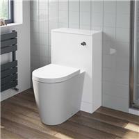500mm Back To Wall BTW Bathroom Toilet Furniture Unit Pan Soft Close Seat White