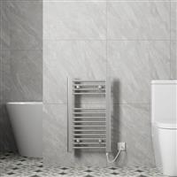 Modern Bathroom Electric Flat Towel Rail Ladder Radiator 700 x 400mm Chrome 150W