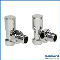 2PCS Bathroom Radiator Valves Chrome Heated Towel Rail 15mm ½" Heating Valves