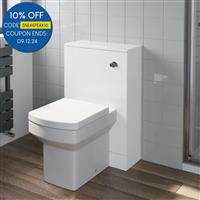 500mm Bathroom Toilet Back To Wall Furniture Unit Square Pan S/Close Seat White