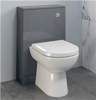 Bathroom 500 x 215mm Back To Wall BTW Toilet Cistern Unit Only Grey Gloss Modern