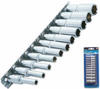 BlueSpot Metric Deep Socket Set/ Long Reach Sockets On Rail 1/4" Drive 4-13mm