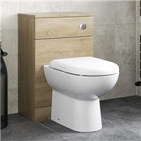 Bathroom 500mm Back To Wall BTW Toilet Unit Only Oak Effect Modern Furniture