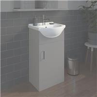 Bathroom WC Basin 450mm Compact Sink Single Tap Hole White BASIN ONLY