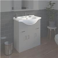 Bathroom WC Basin 750mm Compact Sink Single Tap Hole White BASIN ONLY