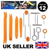 12 PIECES PLASTIC CAR RADIO DOOR CLIP PANEL TRIM DASH AUDIO REMOVAL PRY KIT TOOL