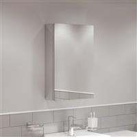 Single Door Bathroom Mirror Cabinet Cupboard Stainless Steel Wall Mounted 400mm