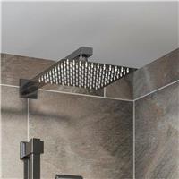 Wall Mounted Modern Slimline 200mm Chrome Square Rainfall Fixed Shower Arm Head