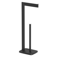 Bathroom Toilet Roll Holder Matt Black Free Standing Accessories Stainless Steel