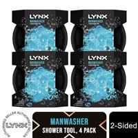 Lynx Manwasher 2-Sided Shower Tool For A Better Clean & Smell Ready, 4 Pack