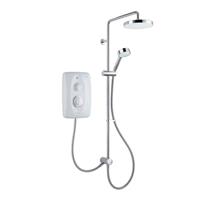 Mira Jump Dual Twin Head Handset Electric Shower 10.5kw White Chrome Bathroom