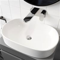 Ceramic Bathroom Vanity Wash Basin Sink Countertop Oval Modern 600 x 380mm White