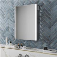 Bathroom LED Mirror Cabinet Illuminated Shaver Socket Speakers IP44 700 x 500mm